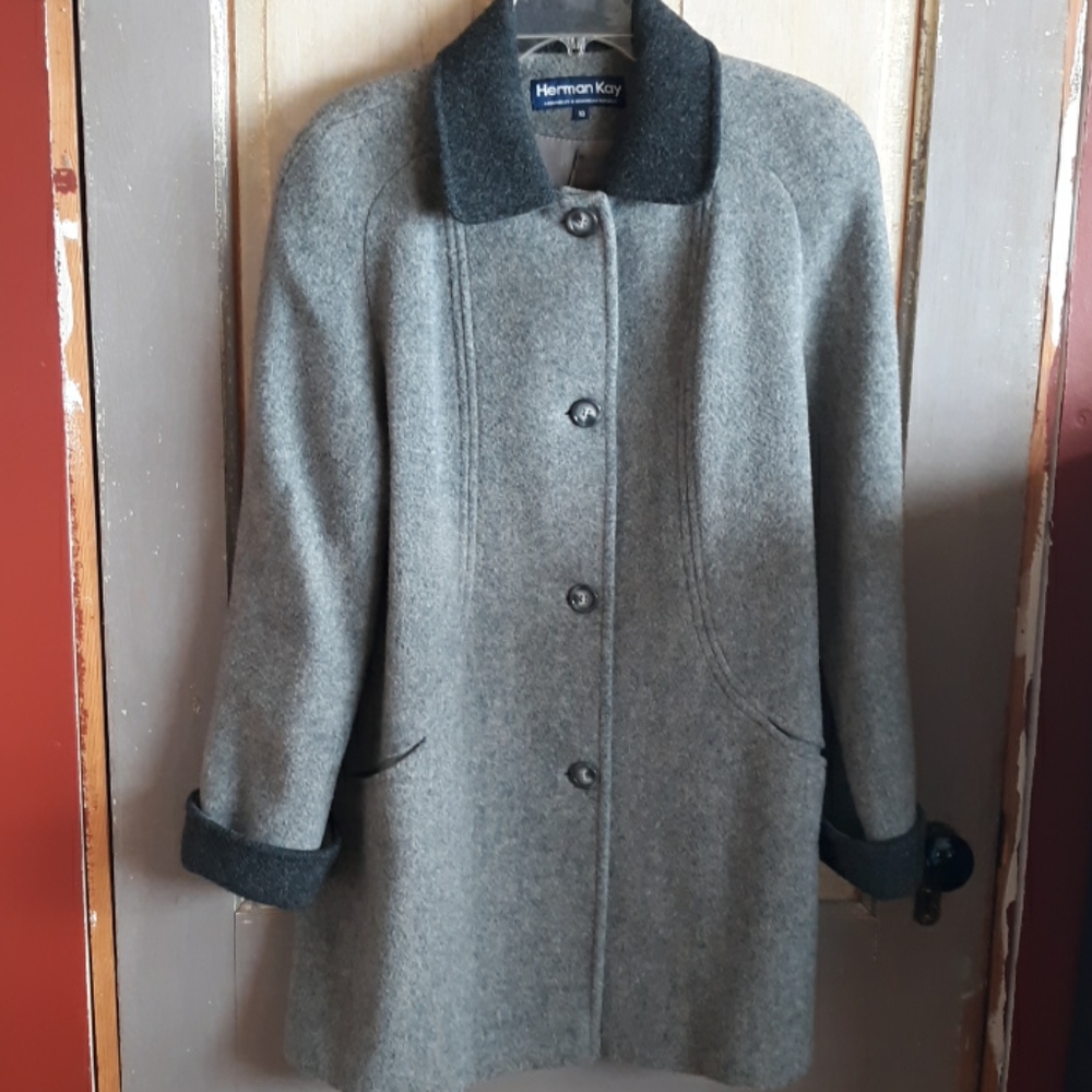 Vintage Herman Kay Gray Wool Blend Coat
